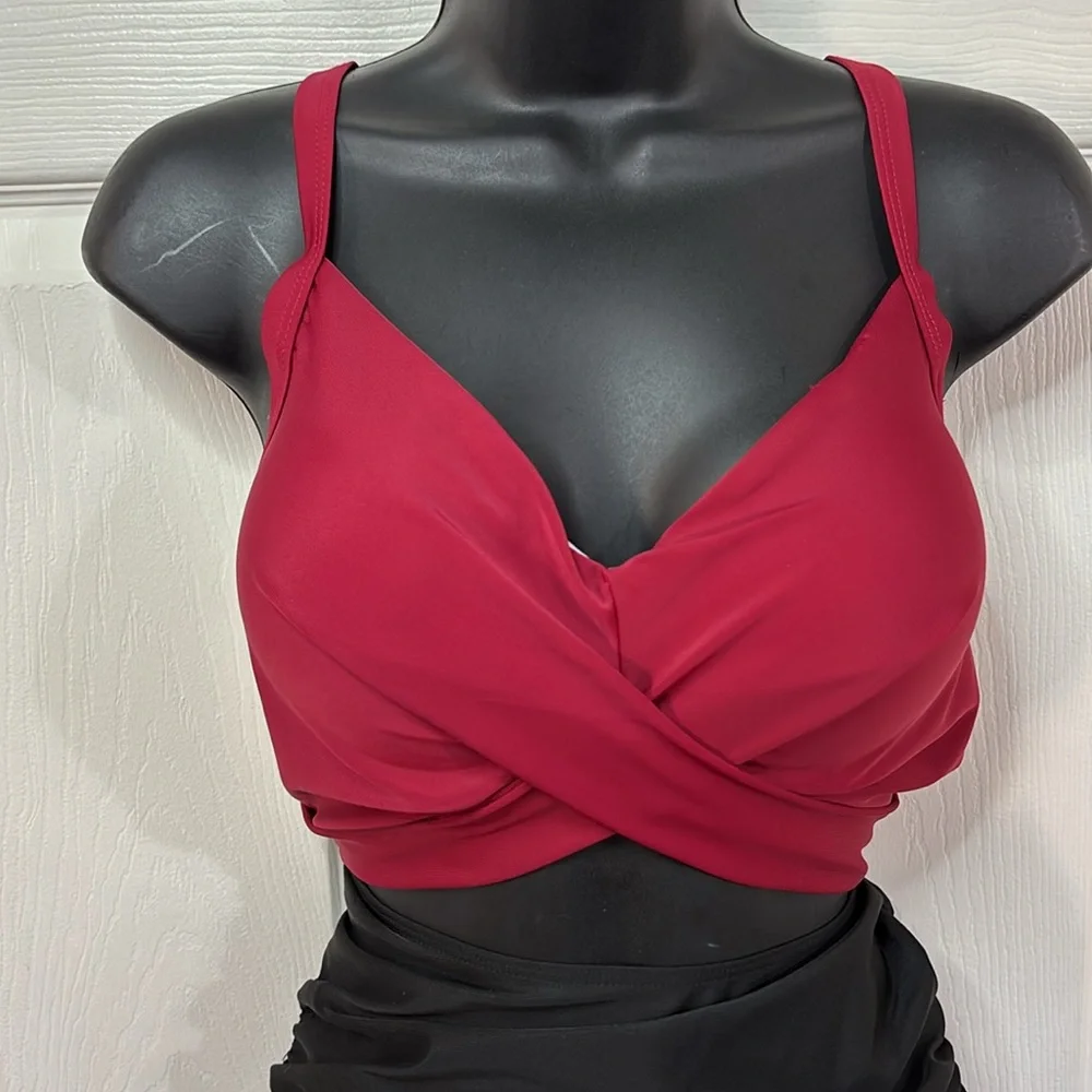 Red & black one piece swim suit, size XXL, NWOT. - Picture 4 of 15